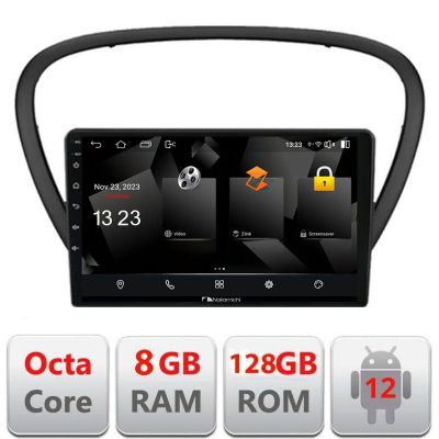 Navigatie Peugeot 607 Android radio gps internet quad core 8+128 carplay android auto