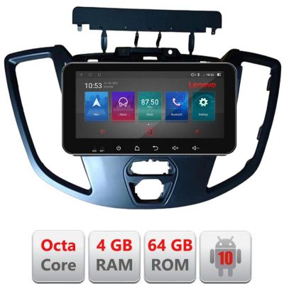 Navigatie Ford Transit 2015-2020 Android radio gps internet Octa Core 4+64 LTE ecran de 10.33' wide kit-turneo-custom+EDT-E511-pro