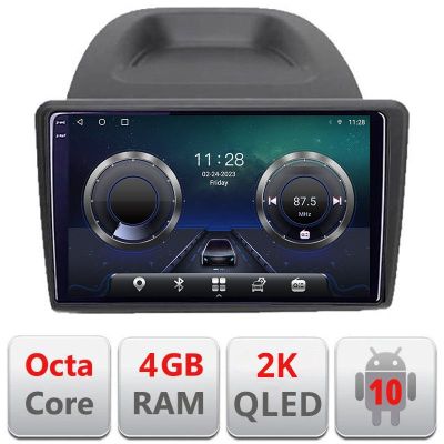 Navigatie Ford Fiesta C-256 Android Octa Core Ecran 2K QLED GPS 4G 4+32GB 360 KIT-256+EDT-E409-2K