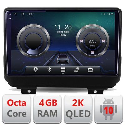 Navigatie Jeep Wrangler 2018- C-WRANGLER Android Octa Core Ecran 2K QLED GPS 4G 4+32GB 360 KIT-WRANGLER+EDT-E409-2K