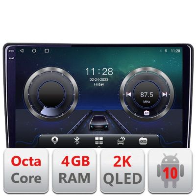 Navigatie Fiat Tipo 2020- Android Octa Core Ecran 2K QLED GPS 4G 4+32GB 360 KIT-tipo2022+EDT-E409-2K