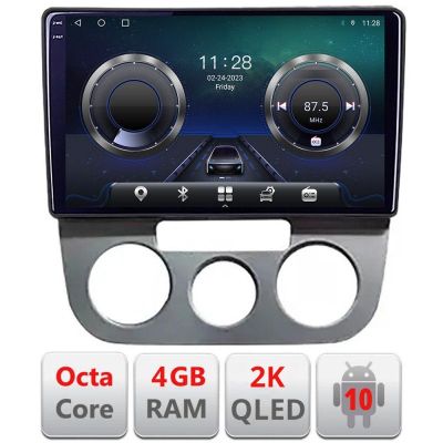 Navigatie VW Golf 5 2004-2010 clima manuala Android ecran Qled 2K Octa core 4+32 KIT-golf5-manual+EDT-E409-2K