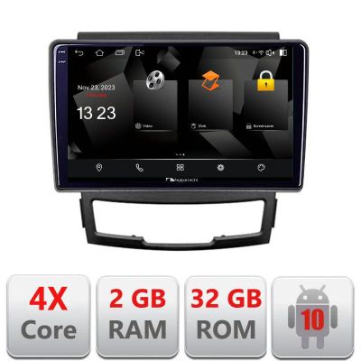 Navigatie Ssangyong Korando 2011-2013 5230-159 Android Ecran 720P Quad Core 2+32 carplay android auto