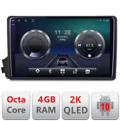 Navigatie Ssangyong Kyron Actyon C-158 Android Octa Core Ecran 2K QLED GPS 4G 4+32GB 360 KIT-158+EDT-E409-2K