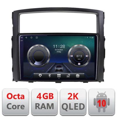 Navigatie Mitsubishi Pajero C-452 Android Octa Core Ecran 2K QLED GPS 4G 4+32GB 360 KIT-452+EDT-E409-2K