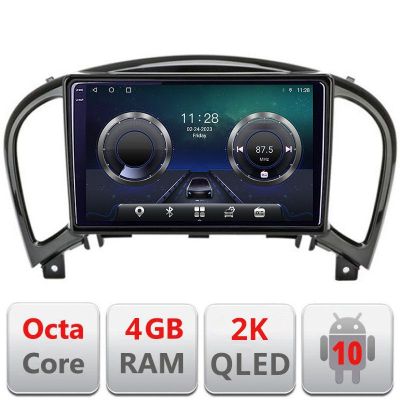 Navigatie Nissan Juke 2010-2015 C-JUKE Android Octa Core Ecran 2K QLED GPS 4G 4+32GB 360 KIT-JUKE+EDT-E409-2K