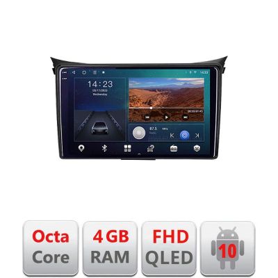 Navigatie HHyundai I30 2011-2016 Android Ecran QLED octa core 4+64 carplay android auto KIT-i30-2011+EDT-E309V3