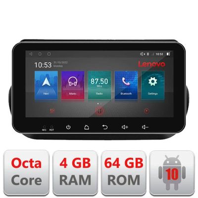 Navigatie Peugeot Bipper, Citroen Nemo, Fiat Qubo 2008-2017 Android radio gps internet Octa Core 4+64 LTE ecran de 10.33' wide Kit-bipper+EDT-E511-PRO