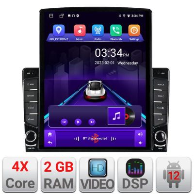 Navigatie Toyota Android radio gps internet quad core 2+32 ecran vertical 9.7" Kit-toyota-universal+EDT-E708