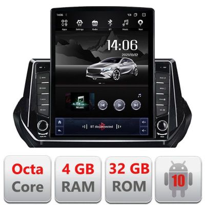 Navigatie Peugeot 2008 2020- Android radio gps internet Octa Core 4+64 LTE Kit-209-2020+EDT-E709