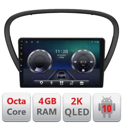 Navigatie Peugeot 607 Android ecran Qled 2K Octa core 4+32 Kit-607+EDT-E409-2K