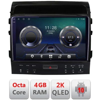 Navigatie Toyota Landcruiser 200 V8 2007-2015 cu navi si 360 Android ecran Qled 2K Octa core 4+32 KIT-381-360+EDT-E409-2K