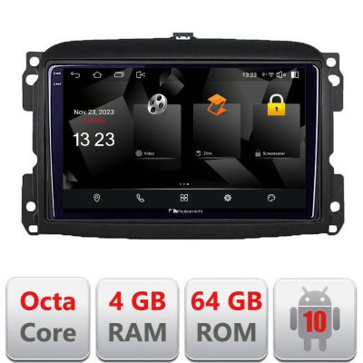 Navigatie Fiat 500 2015-2021 5510-500new  Android Octa Core 720p 4+64 DSP 360 camera carplay android auto