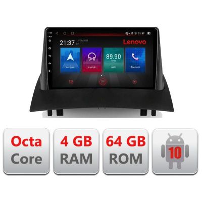 Navigatie Renault Megane 2 E-098 Octa Core cu Android Radio Bluetooth Internet GPS WIFI DSP 4+64GB 4G