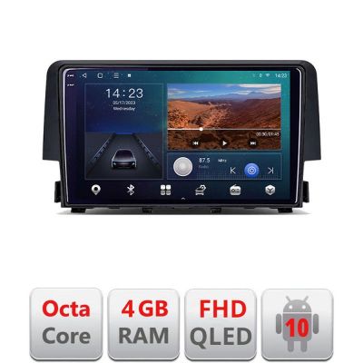 Navigatie Honda Civic 2016-2020 Android Ecran QLED octa core 4+64 carplay android auto KIT-669+EDT-E309V3