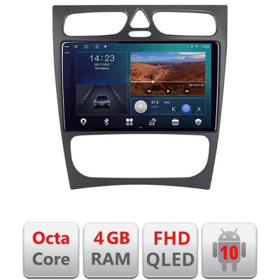 Navigatie Mercedes C W203 2000-2004 B-clk Android Ecran QLED octa core 4+64 carplay android auto kit-clk+EDT-E309V3