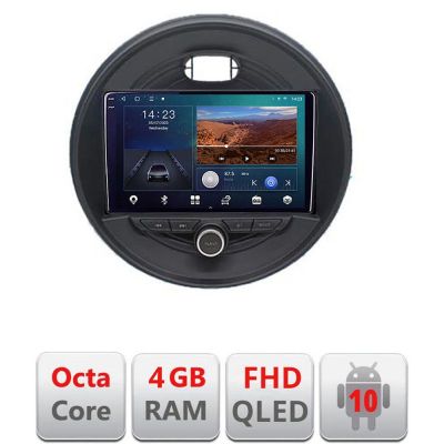 Navigatie Mini 2015-2019 masini fara ecran color de fabrica Android Ecran QLED octa core 4+64 carplay android auto KIT-mini-04+EDT-E309V3