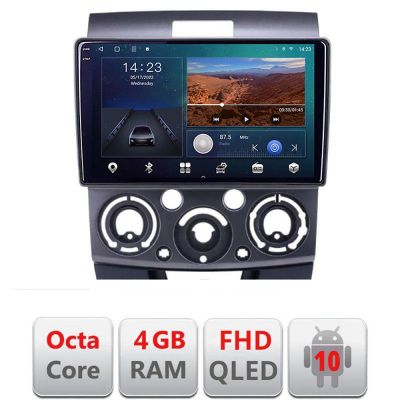 Navigatie Ford Ranger Mazda BT50 2007-2012 B-RANGER Android Ecran QLED octa core 4+64 carplay android auto KIT-ranger+EDT-E309V3