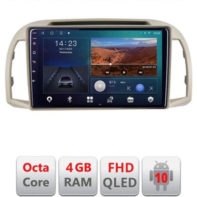 Navigatie Nissan Micra 2002-2010 Android radio gps internet quad core 4+64 carplay android auto KIT-micra2003+EDT-E309v3