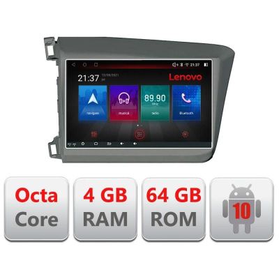 Navigatie Honda Civic 2012-2015 E-132 Octa Core cu Android Radio Bluetooth Internet GPS WIFI DSP 4+64GB 4G