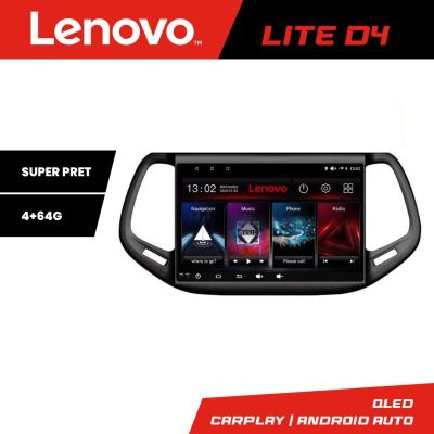 Navigatie Jeep Compass 2017 Lenovo Kit-739 4+64 GB Android Waze USB Navigatie Internet Youtube Radio