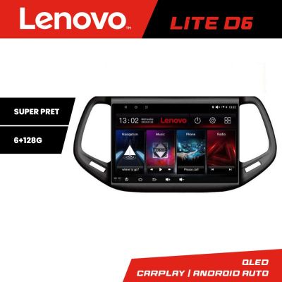 Navigatie Jeep Compass 2017 Lenovo Kit-739 8 core 6+128 GB Android Waze USB Navigatie Internet Youtube Radio