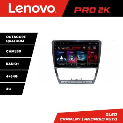 Navigatie Skoda Octavia 2 2005-2013 Lenovo Kit-005 8 core QLED 2K 4+64 360 Android Waze USB Navigatie Internet Youtube Radio