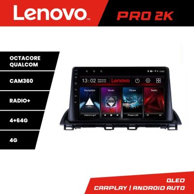 Navigatie Mazda 3 2014-2019 Lenovo Kit-463 8 core QLED 2K 4+64 360 Android Waze USB Navigatie Internet Youtube Radio