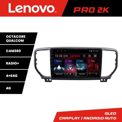 Navigatie Kia Sportage facelift 2019 - Lenovo Kit-sportage-19 8 core QLED 2K 4+64 360 Android Waze USB Navigatie Internet Youtube Radio