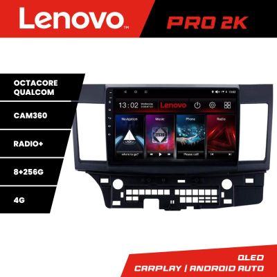 Navigatie Mitsubishi Lancer Lenovo Kit-037 8 core QLED 2K 8+256 360 Android Waze USB Navigatie Internet Youtube Radio