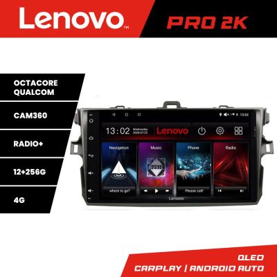 Navigatie Toyota Corolla Lenovo Kit-063 8 core QLED 2K 12+256 360 Android Waze USB Navigatie Internet Youtube Radio