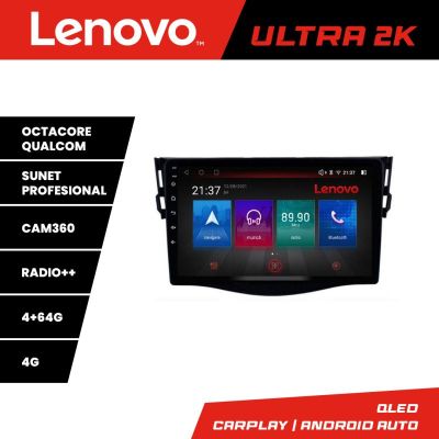 Navigatie Toyota RAV4 Lenovo Kit-018 8 core QLED Qualcomm 4+64 360 Android Waze USB Navigatie Internet Youtube Radio