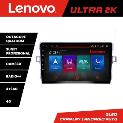 Navigatie Toyota Verso 2010-2016 Lenovo Kit-133 8 core QLED Qualcomm 4+64 360 Android Waze USB Navigatie Internet Youtube Radio