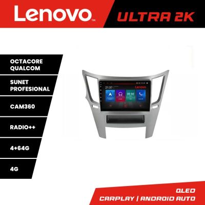 Navigatie Subru Legacy 2010-2015 Lenovo Kit-458 8 core QLED Qualcomm 4+64 360 Android Waze USB Navigatie Internet Youtube Radio