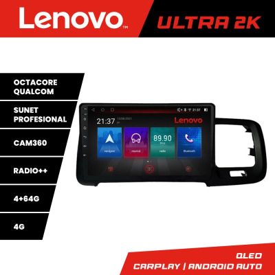 Navigatie Volvo S60 2014-2018 cu sistem Sensus Connect Lenovo Kit-s60-14 8 core QLED Qualcomm 4+64 360 Android Waze USB Navigatie Internet Youtube R