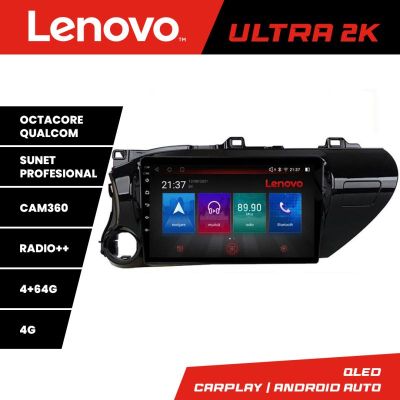 Navigatie Toyota Hilux 2016- Lenovo Kit-TY59 8 core QLED Qualcomm 4+64 360 Android Waze USB Navigatie Internet Youtube Radio