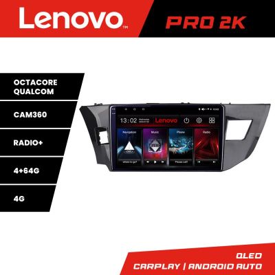 Navigatie Toyota Corolla 2013-2017 Lenovo Kit-470 8 core QLED 2K 4+64 360 Android Waze USB Navigatie Internet Youtube Radio