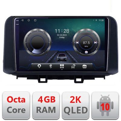 Navigatie HHyundai Kona C-1058 Android Octa Core Ecran 2K QLED GPS 4G 4+32GB 360 KIT-1058+EDT-E410-2K