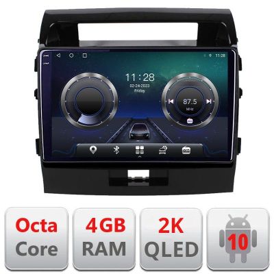 Navigatie Toyota LandCruiser 2008-2015 C-381 Android Octa Core Ecran 2K QLED GPS 4G 4+32GB 360 KIT-381+EDT-E410-2K