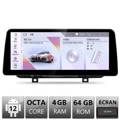 Navigatie BMW Seria 2 F22 F45 2012-2015 EVO Android ecran 12.3" 8+128 4G BT