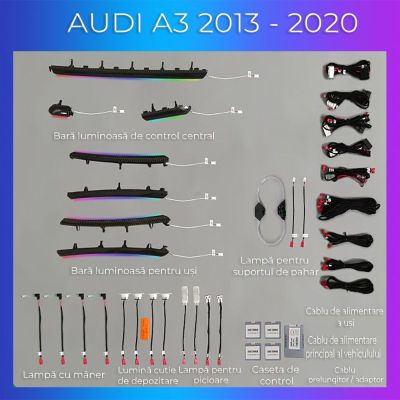 Lumini ambientale Audi A3 8V 2013-2020 set complet control telefon sau sistem original