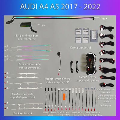 Lumini ambientale Audi A4 2017-2022 set complet cu trimuri control telefon sau sistem original