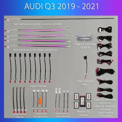 Lumini ambientale Audi Q3 2019-2023 set complet control telefon sau sistem original