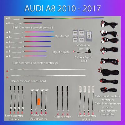 Lumini ambientale Audi  A8 2018-2021 set complet control telefon sau sistem original