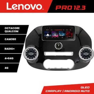 Navigatie Mercedes Vito 2016- format V Klass Lenovo PRO ecran 12.3 4+64 DSP 4G internet DSP Fibra optica