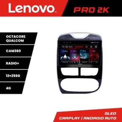 Navigatie Renault Clio 4 V1 Lenovo Kit-467 8 core QLED 2K 12+256 360 Android Waze USB Navigatie Internet Youtube Radio