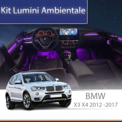 Lumini ambientale  BMW X3 X4 (F25 F26) 2012-2017 dedicat set complet control telefon sau sistem original