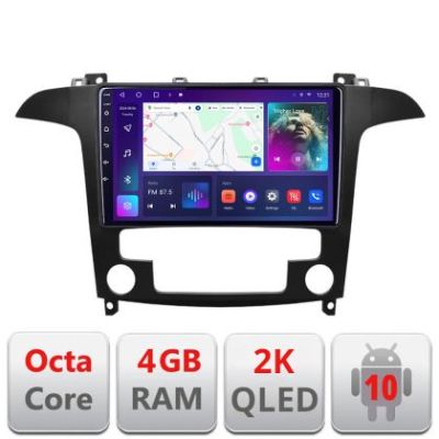 Navigatie Ford S-Max 2008-2012 C-003 Android Octa Core Ecran 2K QLED GPS 4G 4+32GB 360 KIT-003+EDT-E409-2K