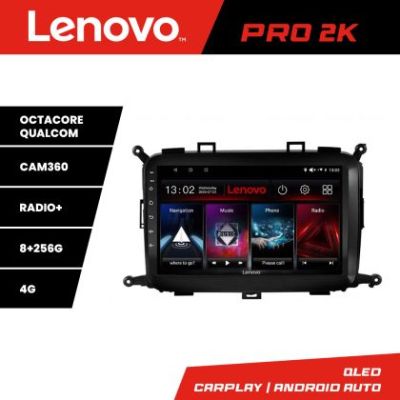 Navigatie Kia Carens 2013-2018 Lenovo Kit-2023 8 core QLED 2K 8+256 360 Android Waze USB Navigatie Internet Youtube Radio