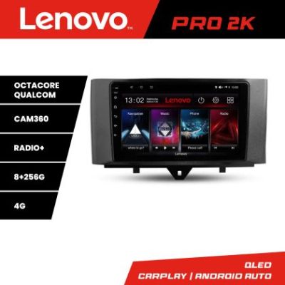 Navigatie Smart For Two 2010-2015 Lenovo Kit-Smart10 8 core QLED 2K 8+256 360 Android Waze USB Navigatie Internet Youtube Radio